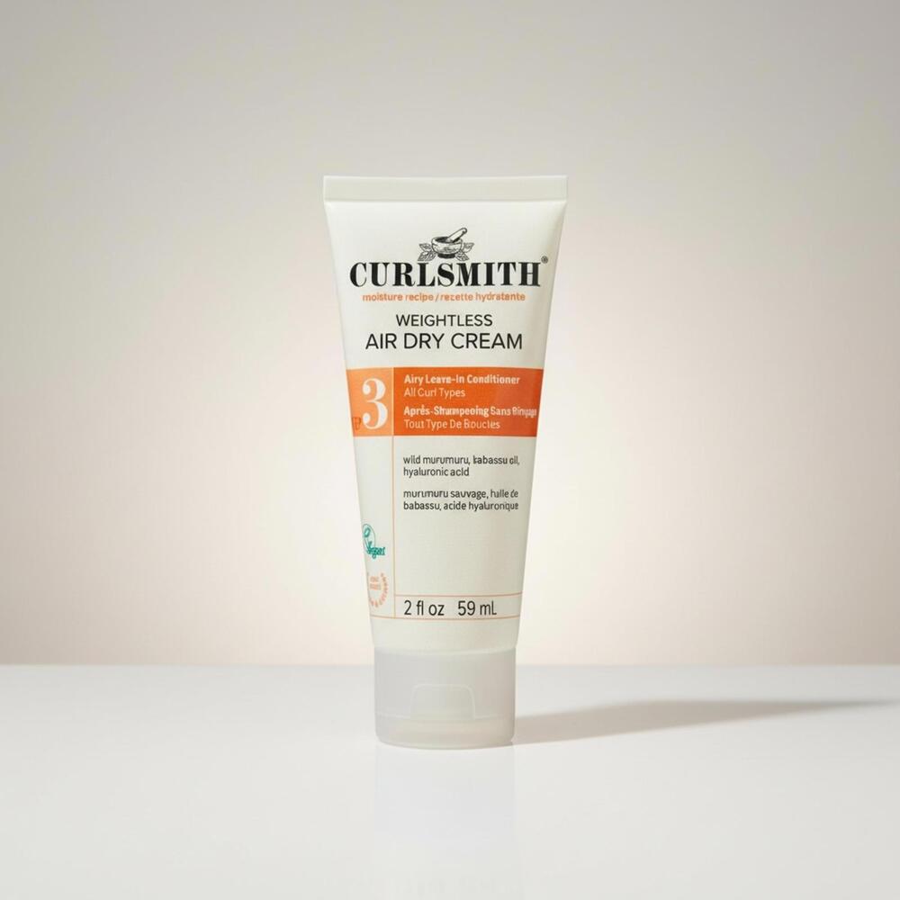 Curlsmith Weightless Air Dry Cream Leave-In Conditioner for Curly Hair 2 oz